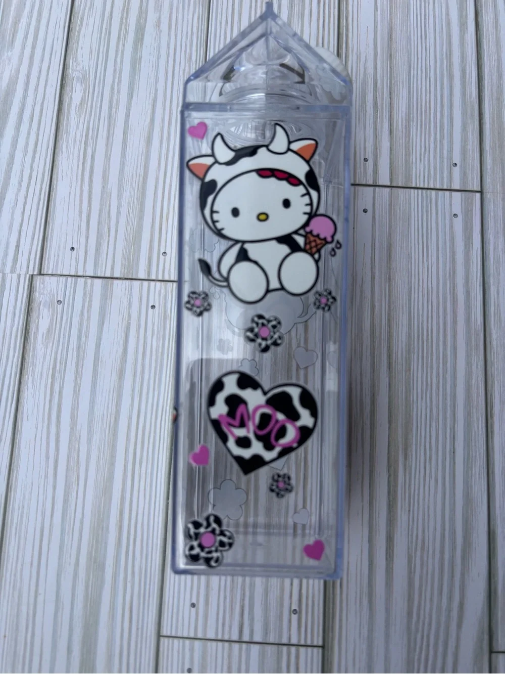 Hello Kitty Clear Bottle with Pink and White Accents
